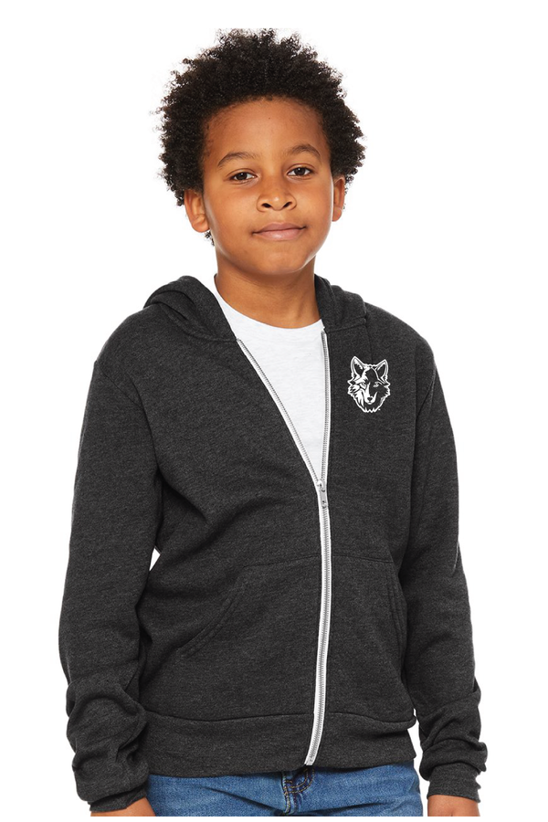 Okemos - Bella + Canvas - Youth Sponge Fleece Full-Zip Hooded Sweatshirt (Embroidery on Demand)