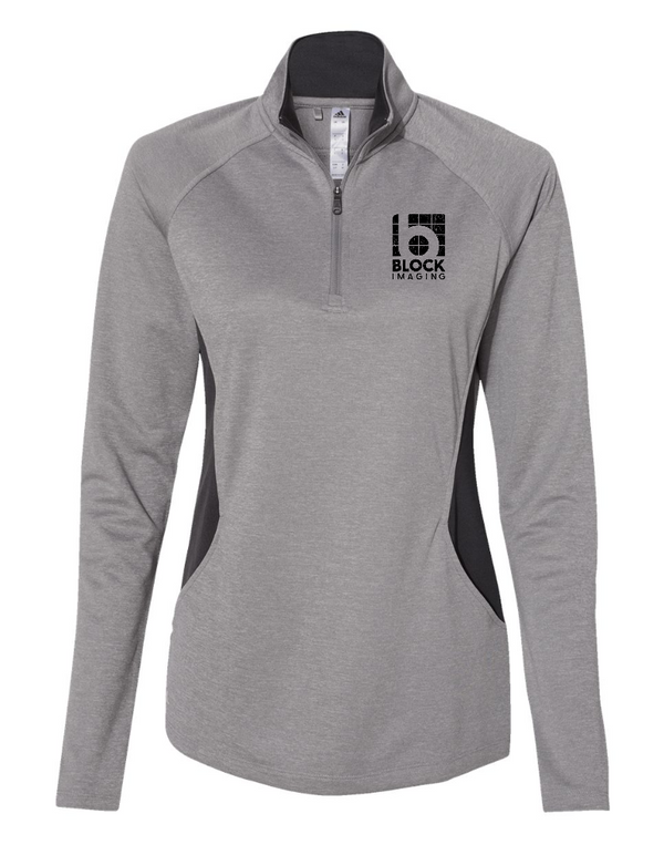 Block Imaging - Embroidered Women's Adidas 1/4 Zip Pullover