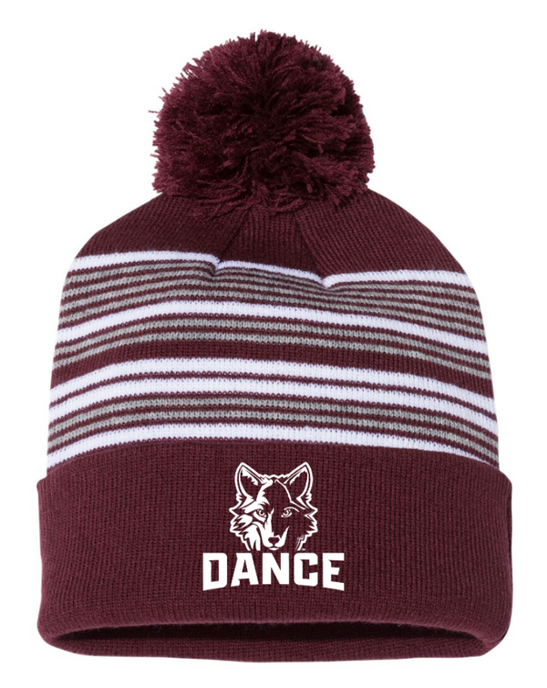OHS Dance Team - Striped Pom Pom Beanie