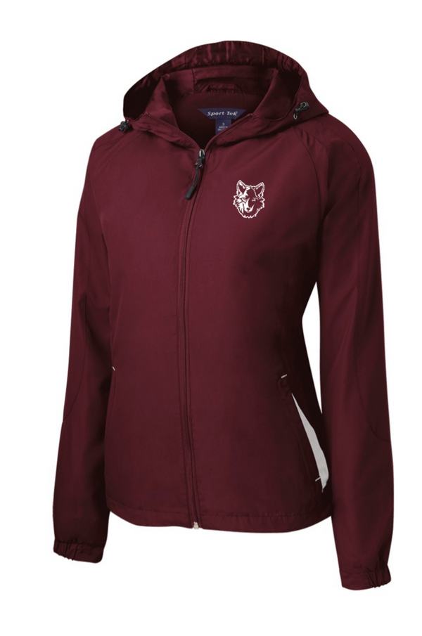 Kinawa Middle School - Ladies Color-block Hooded Raglan Jacket