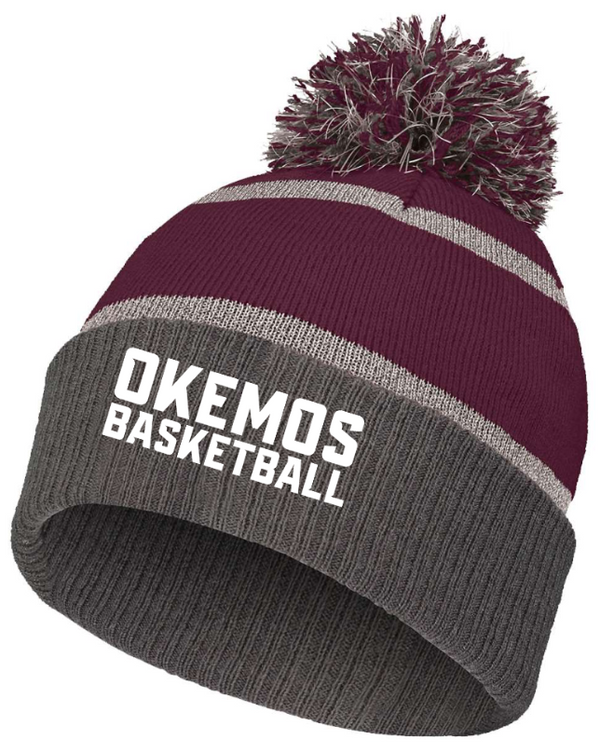 Okemos Girls Basketball - Adult Reflective Pom Beanie