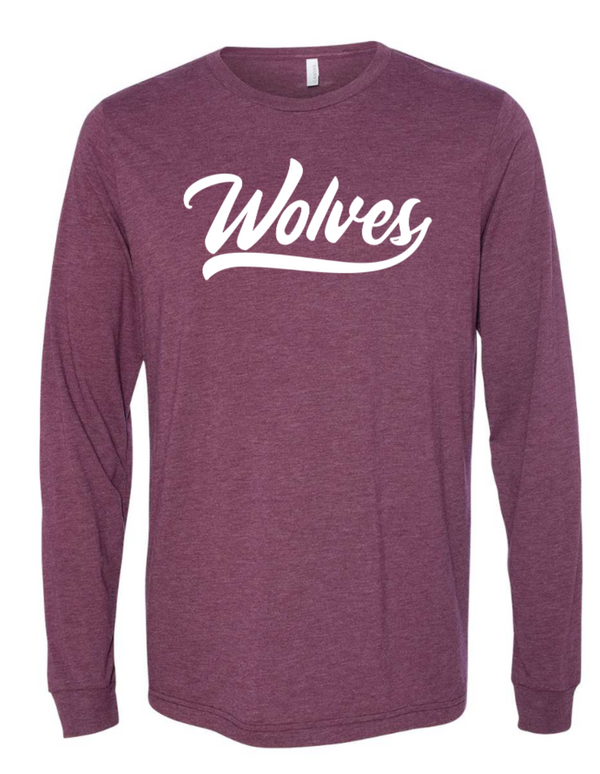 Okemos Wolves - "Wolves" Script Unisex Long Sleeve T-Shirt
