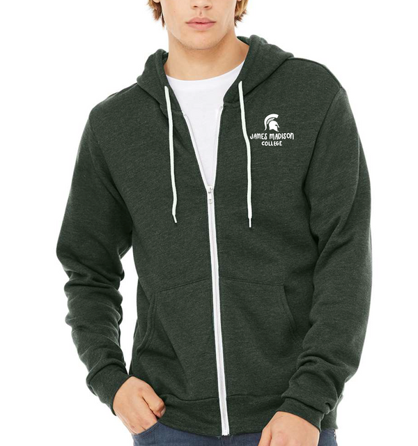 James Madison - Unisex Adult Zip Up Hoodie - Heather Forest