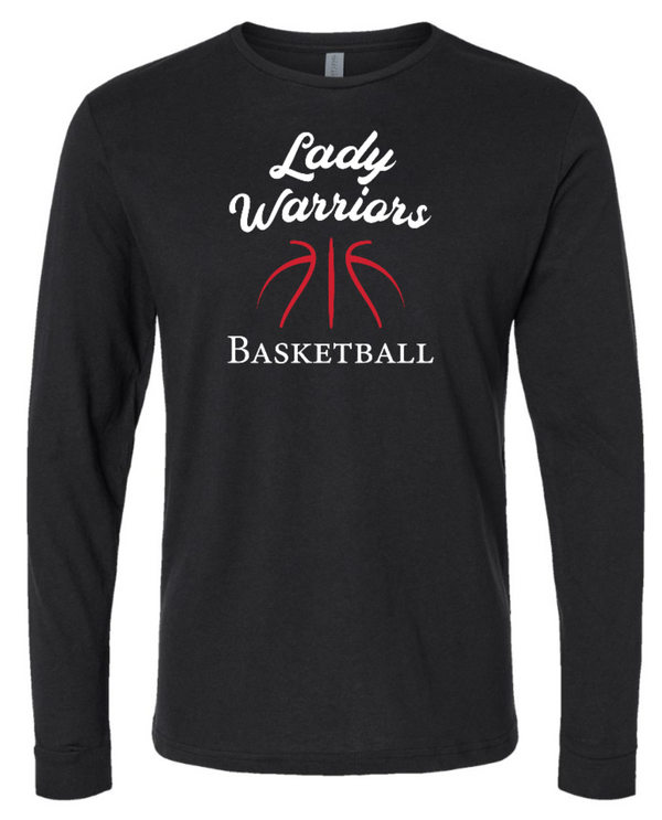 NCCS Basketball 2025 - Adult Unisex Black Long Sleeve Tee "Lady Warriors Design"