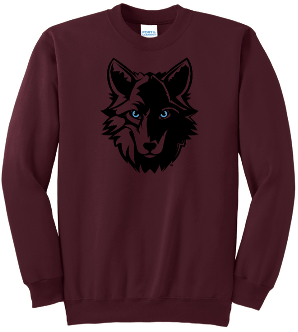 Custom Apparel - Screen Printing - Bennett Woods Back to School 2024/25 - Adult Maroon Crewneck Sweatshirt - Bennett Woods Back to School 2024/25 - 16349