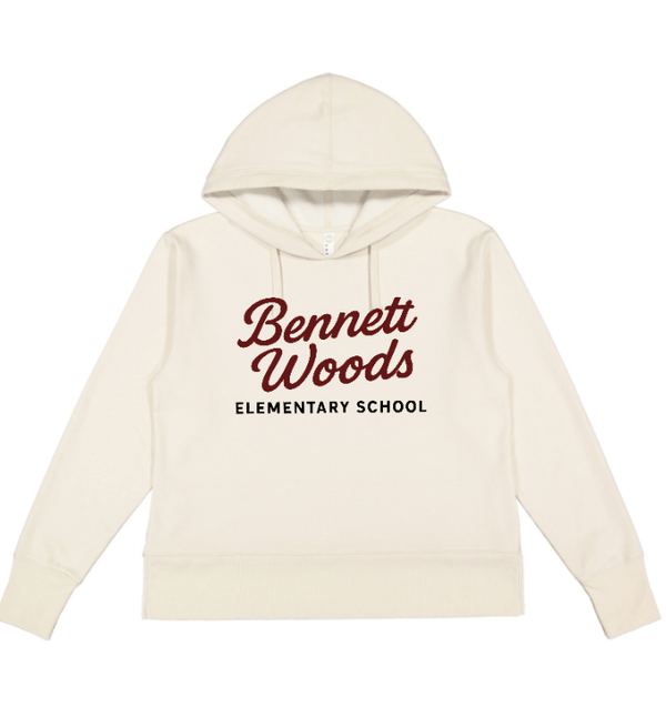 Custom Apparel - Screen Printing - Bennett Woods Elementary - Women's Vintage Wash Hoodie - Bennett Woods Elementary - 17612