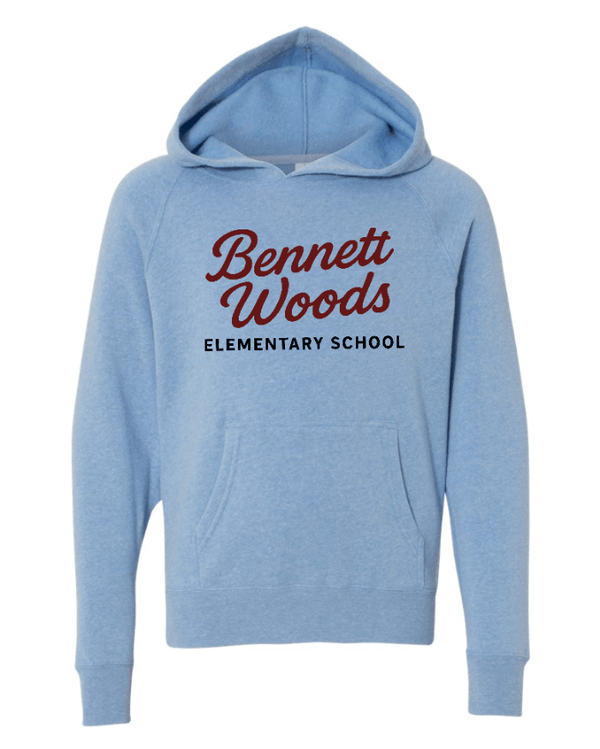 Custom Apparel - Screen Printing - Bennett Woods Elementary - Youth Light Weight Special Blend Hoodie - Bennett Woods Elementary - 17612