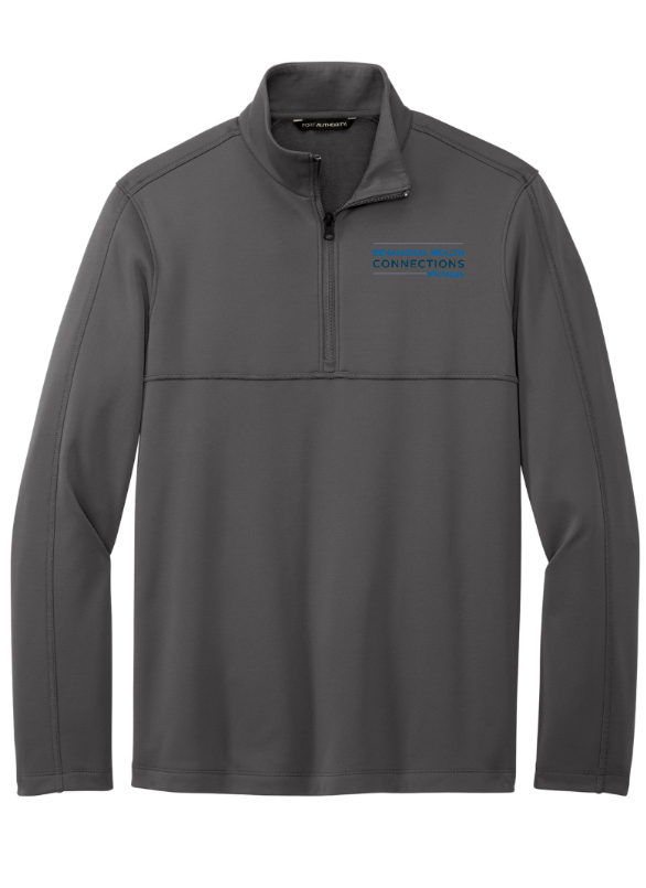 Custom Apparel - Screen Printing - BHC Michigan Holiday Apparel - Embroidered Smooth Fleece 1/4 Zip (Graphite / Navy / Black) - BHC Michigan Holiday Apparel - 17011