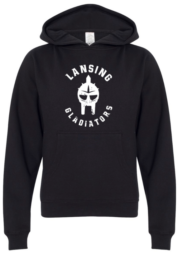 Lansing Gladiators Fall 2025 - Black Youth Hooded Sweatshirt
