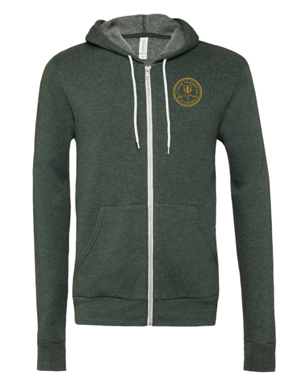 Custom Apparel - Screen Printing - Cedar Classical Academy - Adult Sponge Fleece Full Zip Hoodie - Cedar Classical - 16866