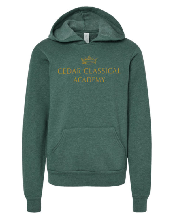 Custom Apparel - Screen Printing - Cedar Classical Academy - Youth Sponge Fleece Hoodie - Cedar Classical - 16866