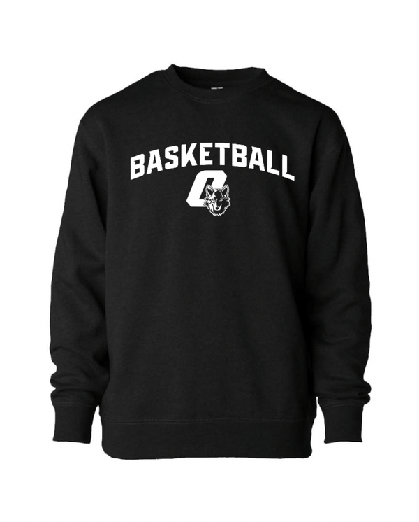 Custom Apparel - Screen Printing - CMS Girls Basketball - Youth Black Crewneck Sweatshirt - CMS Girls Basketball 2025 - 17002