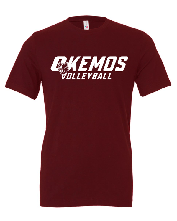 Custom Apparel - Screen Printing - CMS Okemos Volleyball - Adult Unisex T-Shirt Blue/ Maroon/ Dk Grey PERSONALIZATION AVAILABLE - CMS Okemos Volleyball - 16494