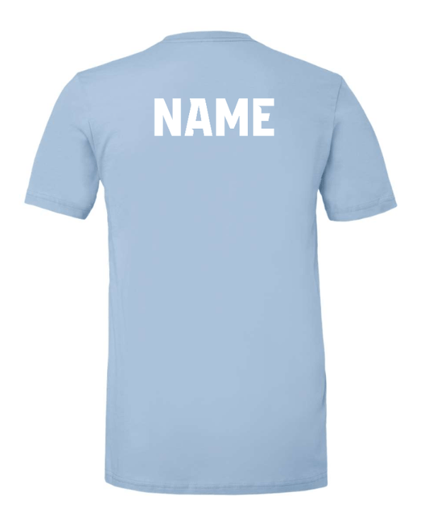 Custom Apparel - Screen Printing - CMS Okemos Volleyball - Adult Unisex T-Shirt Blue/ Maroon/ Dk Grey PERSONALIZATION AVAILABLE - CMS Okemos Volleyball - 16494