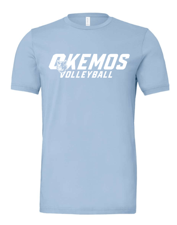 Custom Apparel - Screen Printing - CMS Okemos Volleyball - Adult Unisex T-Shirt Blue/ Maroon/ Dk Grey PERSONALIZATION AVAILABLE - CMS Okemos Volleyball - 16494