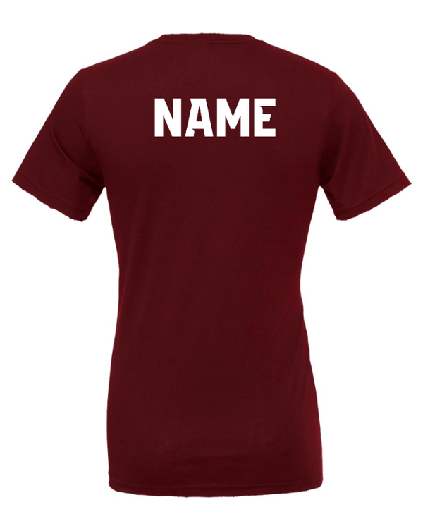 Custom Apparel - Screen Printing - CMS Okemos Volleyball - Adult Unisex T-Shirt Blue/ Maroon/ Dk Grey PERSONALIZATION AVAILABLE - CMS Okemos Volleyball - 16494