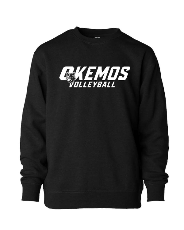 Custom Apparel - Screen Printing - CMS Okemos Volleyball - Youth Lightweight Crewneck Sweatshirt PERSONALIZATION AVAILABLE - CMS Okemos Volleyball - 16494