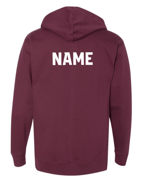 Custom Apparel - Screen Printing - CMS Okemos Volleyball - Youth Midweight Hoodie Maroon PERSONALIZATION AVAILABLE - CMS Okemos Volleyball - 16494
