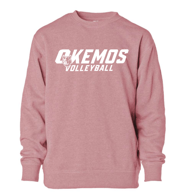 Custom Printed Apparel | CMS Volleyball 2025 - Youth Lightweight Crewneck Orchid Heather - CMS Volleyball - 18294