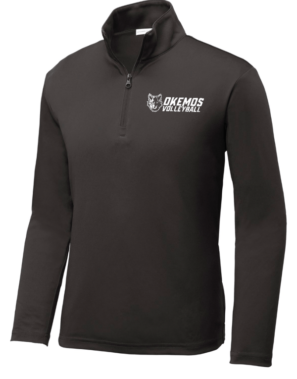 Custom Printed Apparel | CMS Volleyball 2025 - Youth Performance Quarter Zip Black - CMS Volleyball - 18294