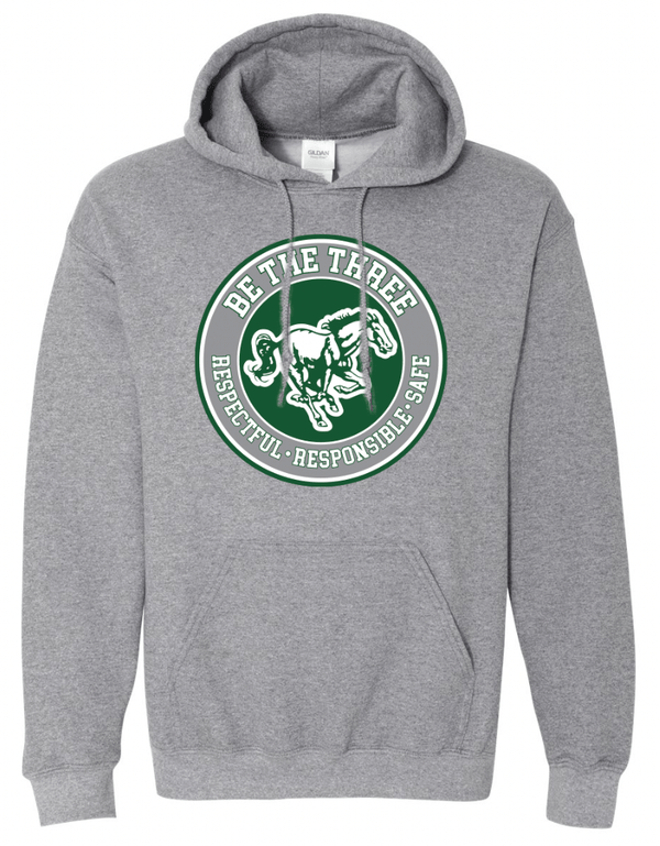 Custom Printed Apparel | Coopersville "Be The Three" Fall 2025 - Adult Hoodie Circle Design (Forest Green/Grey) - Coopersville "Be The Three" F25 - 18612
