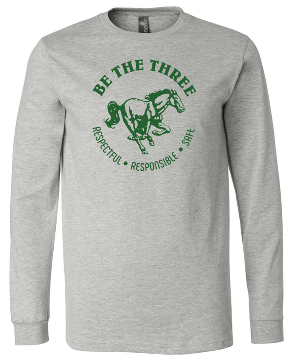 Custom Printed Apparel | Coopersville "Be The Three" Fall 2025 - Youth Athletic Heather Long Sleeve Word Design - Coopersville "Be The Three" F25 - 18612