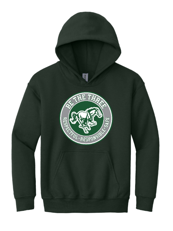 Custom Apparel - Screen Printing - Coopersville - Be The Three - Youth Heavy Blend Hoodie ( Forest / Graphite) - Coopersville - Be the Three - 16774