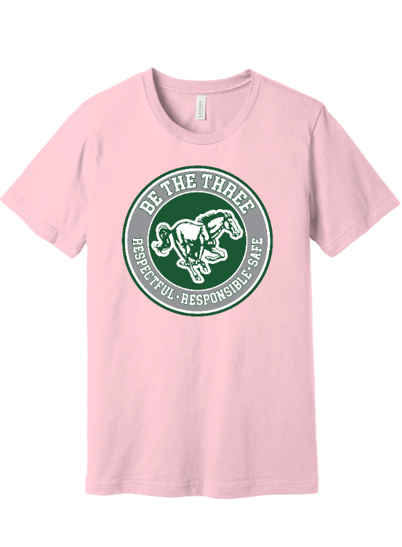 Custom Apparel - Screen Printing - Coopersville - Be The Three - Youth T-Shirt (Forest / White/ Pink / Grey) - Coopersville - Be the Three - 16774