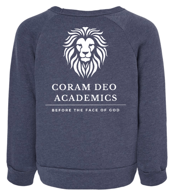 Custom Printed Apparel | Coram Deo Fall 2025 - Toddler Crewneck Sweatshirt (Navy/Forest Green) - Coram Deo Fall 2025 - 18452