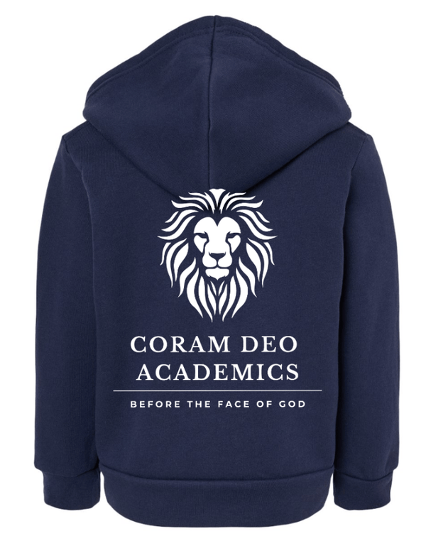 Custom Printed Apparel | Coram Deo Fall 2025 - Toddler Full Zip Hooded Sweatshirt (Forest Green/Navy) - Coram Deo Fall 2025 - 18452