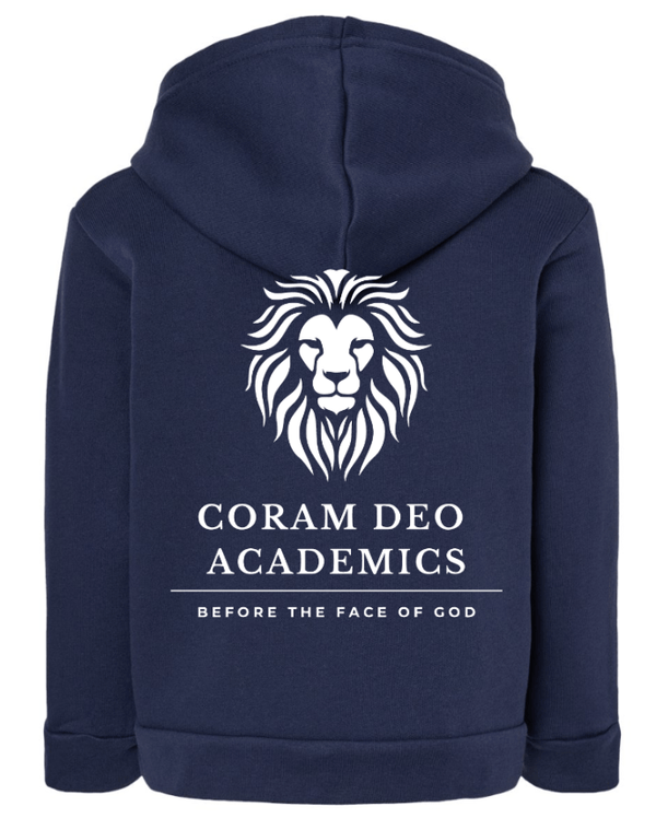 Custom Printed Apparel | Coram Deo Fall 2025 - Toddler Hooded Sweatshirt (Forest Green/Navy) - Coram Deo Fall 2025 - 18452