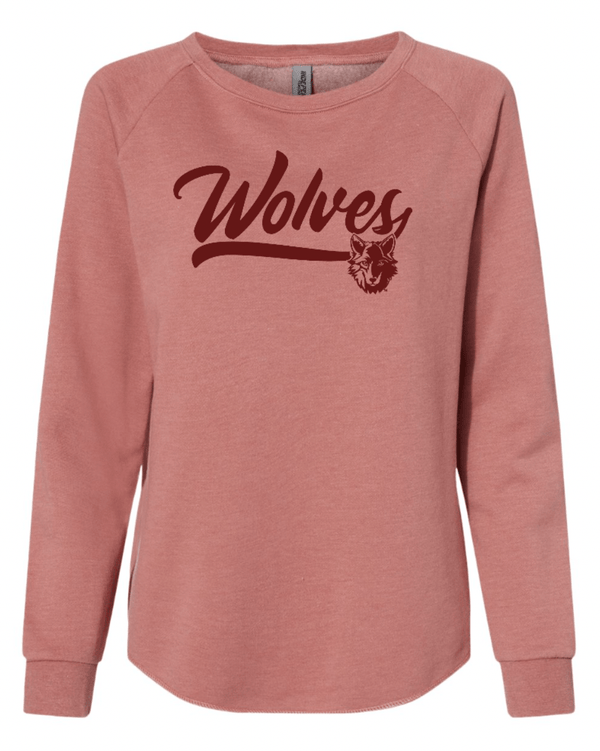 Custom Apparel - Screen Printing - Cornell Back to School - Women's California Wave Wash Crewneck Sweatshirt - Cornell Back to School - 16174