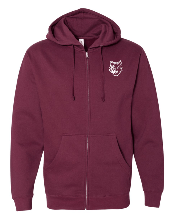 Custom Apparel - Screen Printing - Cornell Fall/Winter - Midweight Full Zip Hooded Sweatshirt (Maroon / Charcoal) - Cornell Fall/Winter - 16694