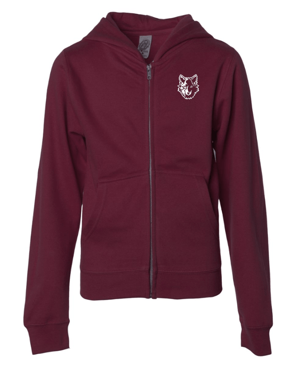 Custom Apparel - Screen Printing - Cornell Fall/Winter - Youth Midweight Full Zip Hooded Sweatshirt - Cornell Fall/Winter - 16694