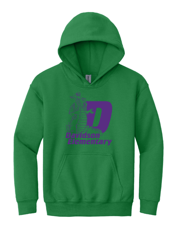 Custom Printed Apparel | Davidson Elementary - Adult Heavy Blend Hoodie "Davidson D" Design - Davidson Elementary - 18150