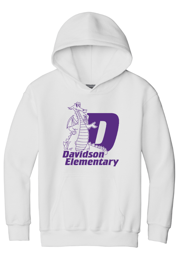 Custom Printed Apparel | Davidson Elementary - Adult Heavy Blend Hoodie "Davidson D" Design - Davidson Elementary - 18150