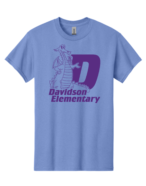 Custom Printed Apparel | Davidson Elementary - Adult Heavy Cotton T-Shirt "Davidson D" Design - Davidson Elementary - 18150
