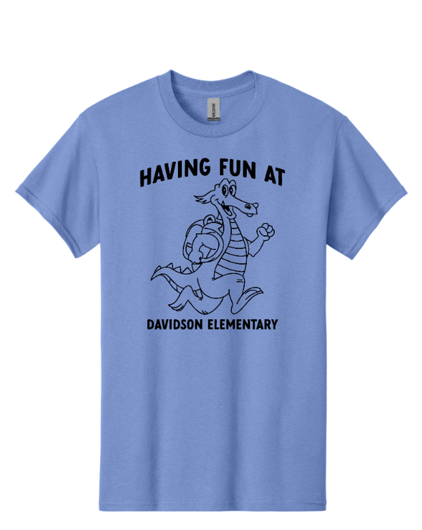 Custom Printed Apparel | Davidson Elementary - Adult Heavy Cotton T-Shirt "Having Fun at Davidson Elementary" Design - Davidson Elementary - 18150