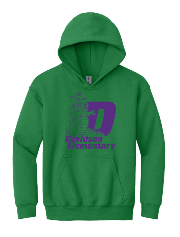 Custom Printed Apparel | Davidson Elementary - Youth Heavy Blend Hoodie "Davidson D" Design - Davidson Elementary - 18150