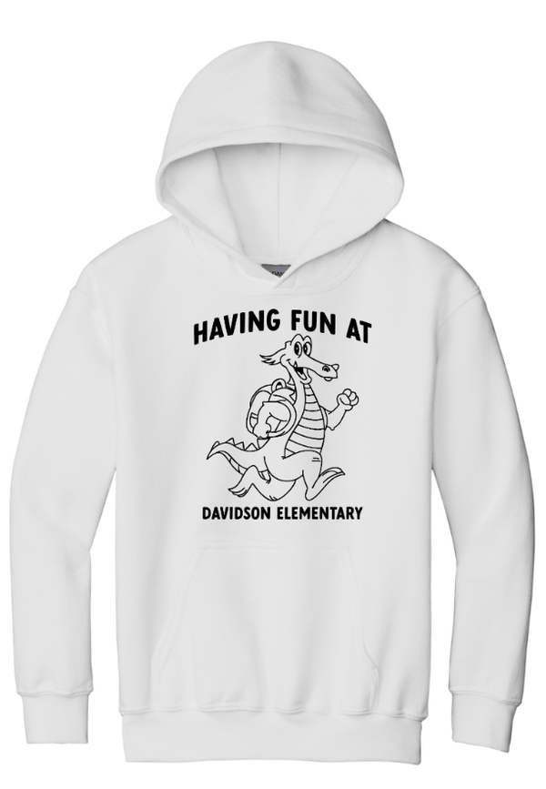 Custom Printed Apparel | Davidson Elementary - Youth Heavy Blend Hoodie "Having Fun at Davidson Elementary" Design - Davidson Elementary - 18150