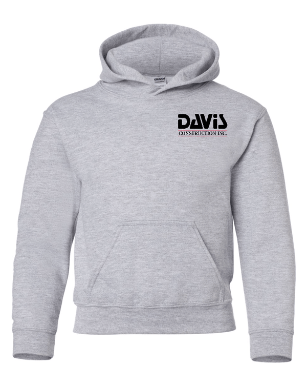 Custom Apparel - Screen Printing - Davis Construction - Heavy Blend™ Youth Hoodie - Davis Construction - 15068