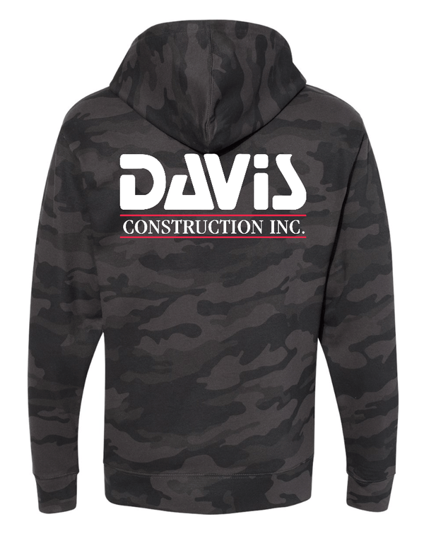 Custom Apparel - Screen Printing - Davis Construction - Mid - weight Hoodie - Davis Construction - 15068