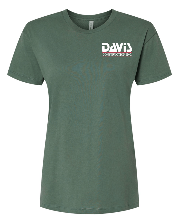 Custom Apparel - Screen Printing - Davis Construction - Women's Cotton Relaxed T-Shirt - Davis Construction - 15068