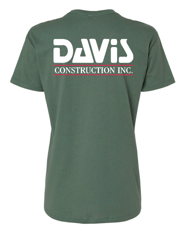 Custom Apparel - Screen Printing - Davis Construction - Women's Cotton Relaxed T-Shirt - Davis Construction - 15068