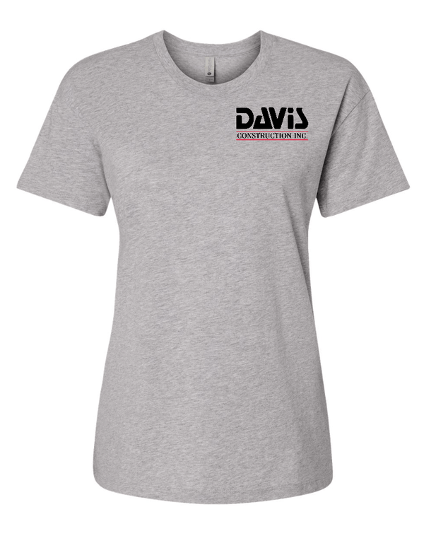 Custom Apparel - Screen Printing - Davis Construction - Women's Cotton Relaxed T-Shirt - Davis Construction - 15068