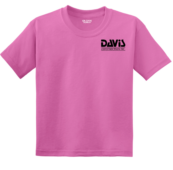 Custom Apparel - Screen Printing - Davis Construction - Youth DryBlend 50 Cotton/50 Poly T-Shirt - Davis Construction - 15068