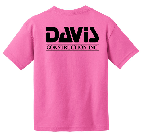 Custom Apparel - Screen Printing - Davis Construction - Youth DryBlend 50 Cotton/50 Poly T-Shirt - Davis Construction - 15068