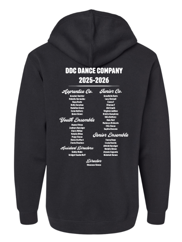 Custom Printed Apparel | Delta Dance Company - Adult Hooded Sweatshirt (Black/White) - Delta Dance Company - 18487