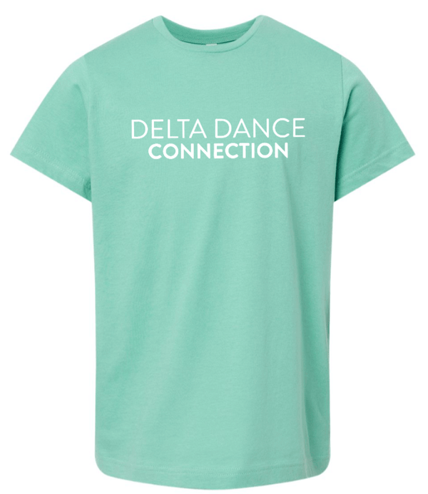 Custom Printed Apparel | Delta Dance Connection Fall 2025 - Youth T-Shirt Text Design (Black/Saltwater) - Delta Dance F25 - 18488
