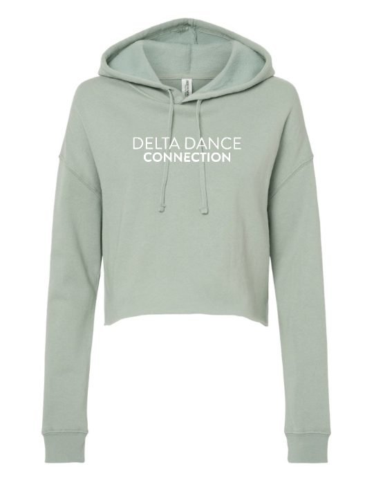 Custom Apparel - Screen Printing - Delta Dance Connection - Women's Logo Crop Hoodie (Blush / Sage) - Delta Dance Connection - 16948